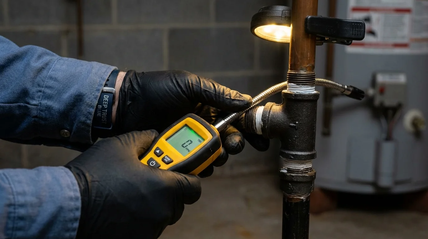 Gas leak detection with electronic sniffer by Johns Plumbing LLC in Hatillo